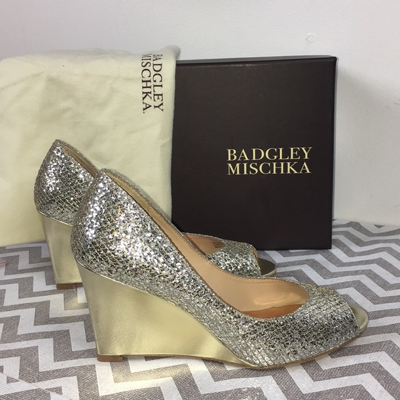 badgley mischka glitter shoes
